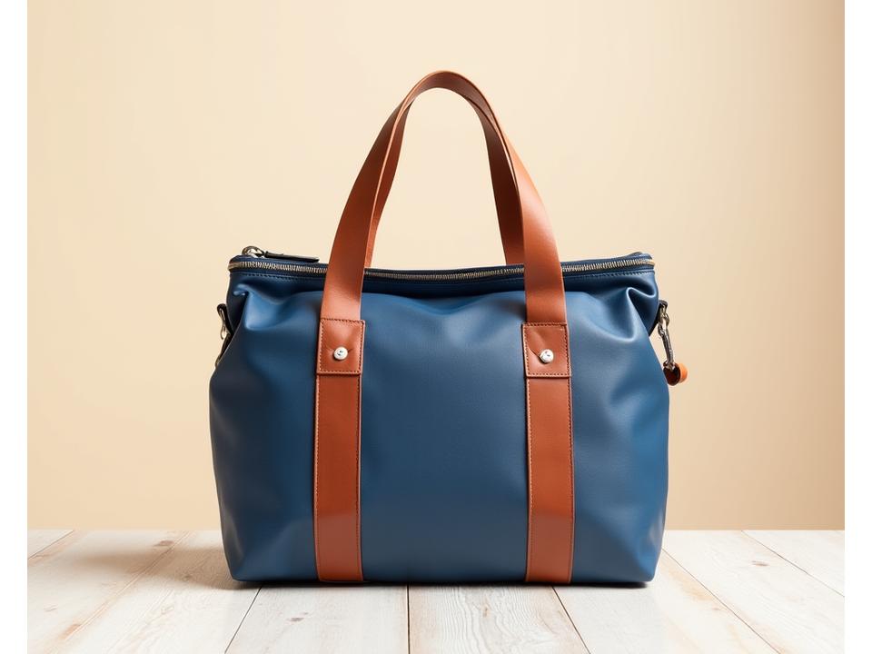 Stylish luxury cooler bag with leather accents and stainless steel hardware